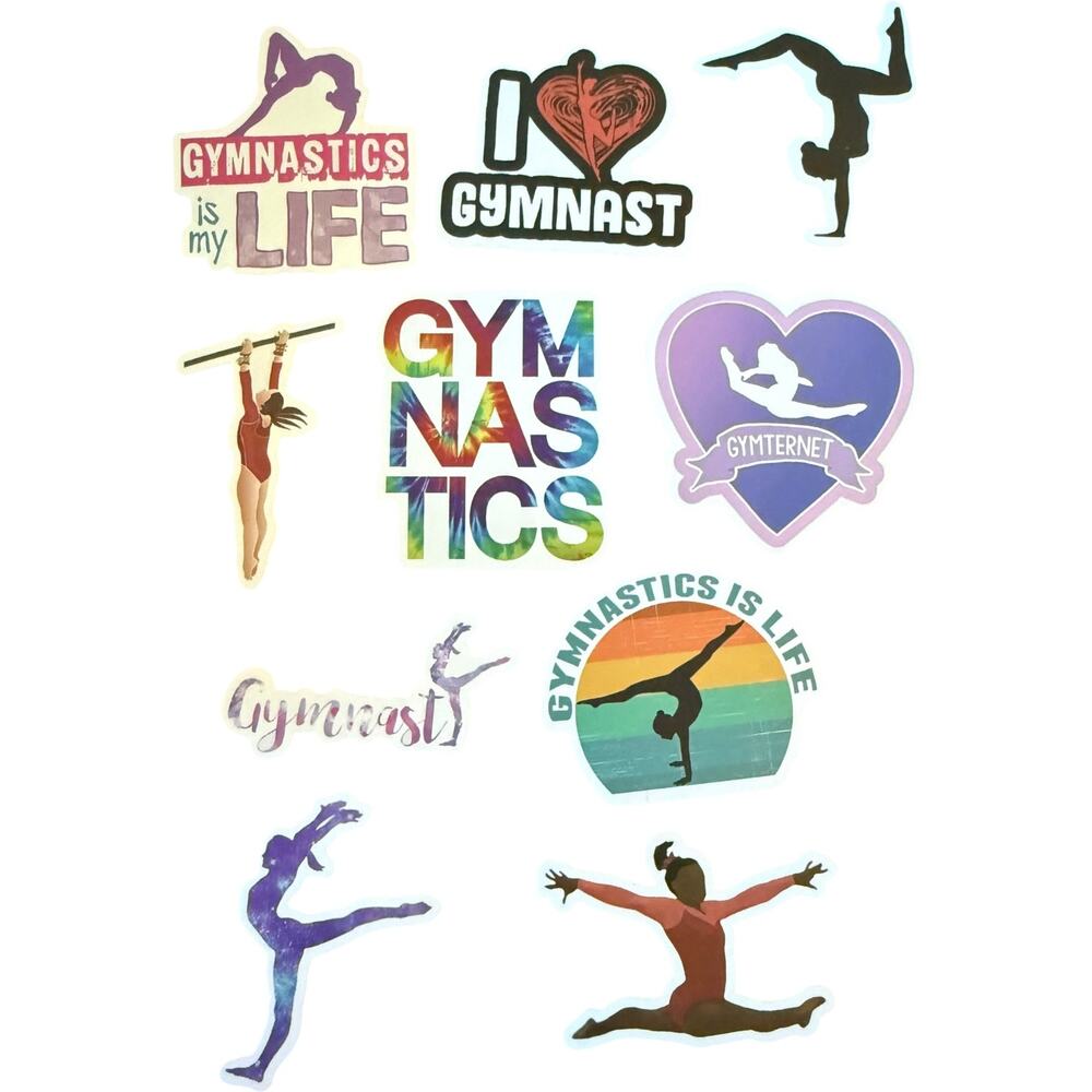 10 Assorted Gymnastics Stickers Gymnastics Is Life I Love Gymnast